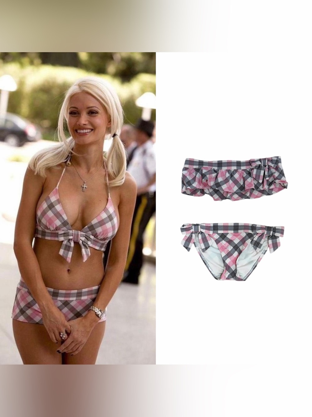 Gingham Bow Bikini Set - As Seen On Holly Madison (The Girls Next Door)